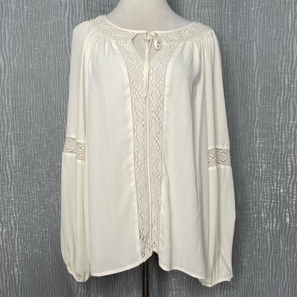 CHAPS Poet Sleeve Peasant blouse